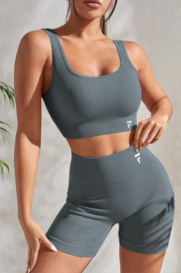 Conjunto Feminino Fitness Básico Shorts e Top - Bege Nude