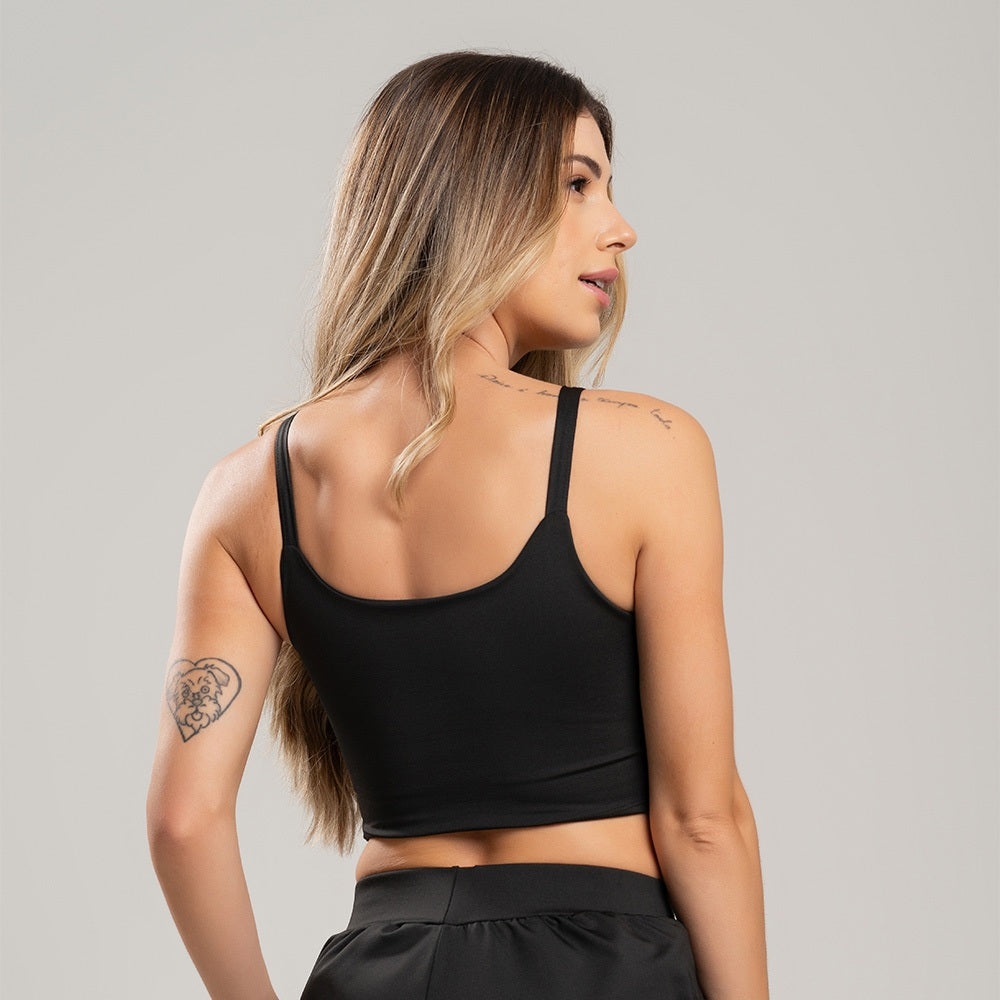 Top Feminino Fitness Básico - Bege Dourado