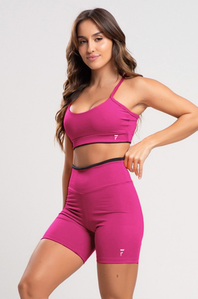 Conjunto Feminino Fitness Básico Shorts e Top - Roxo Clarificado