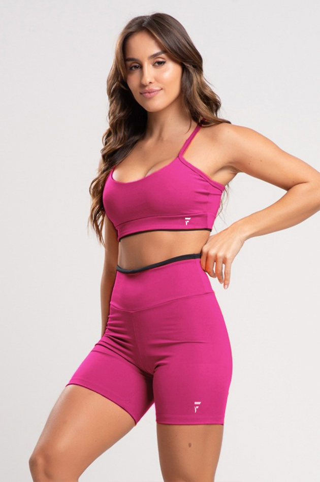 Conjunto Feminino Fitness Básico Shorts e Top - Roxo Purple